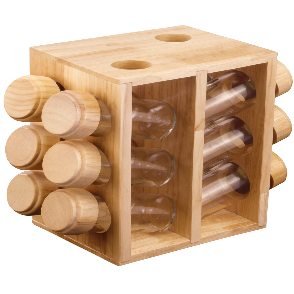 Shengya 12 Pieces Wooden Spice Rack