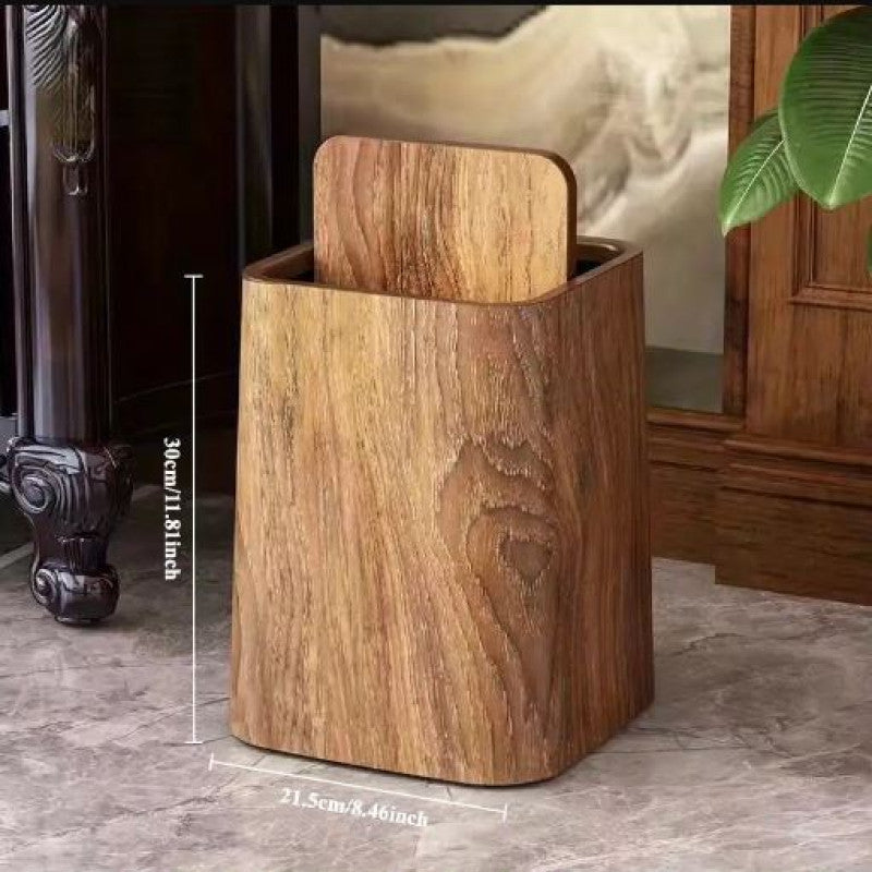 Retro Wood Trash Can