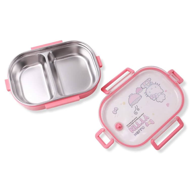 Anime Design Stainless Steel Insulated Lunch Box – 2 Compartment Bento Box for Kids