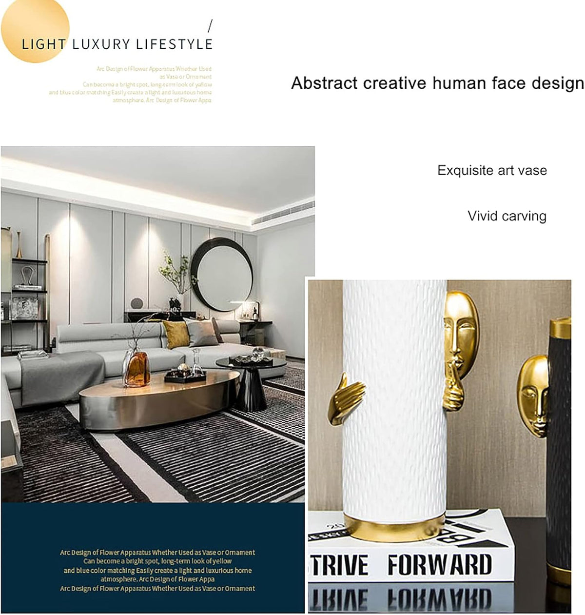 Luxurious Golden Face Vase
