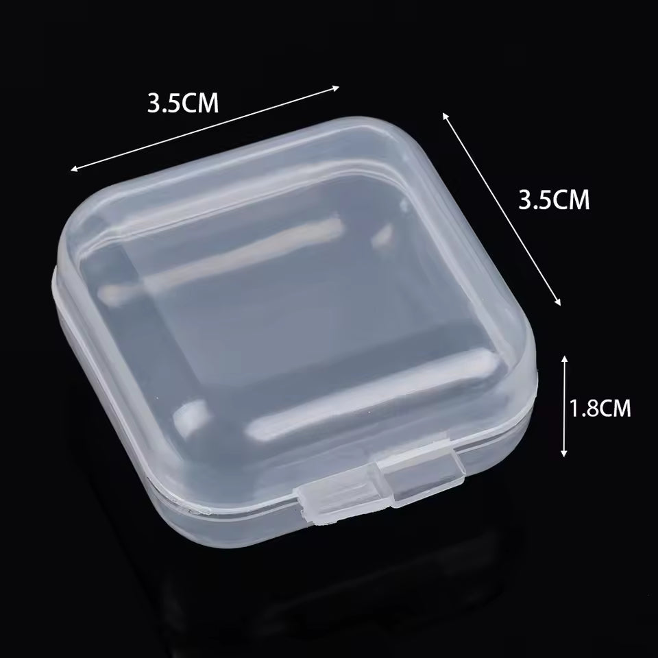 10-Piece Mini Transparent Storage Box – Square Plastic Jewelry Organizer