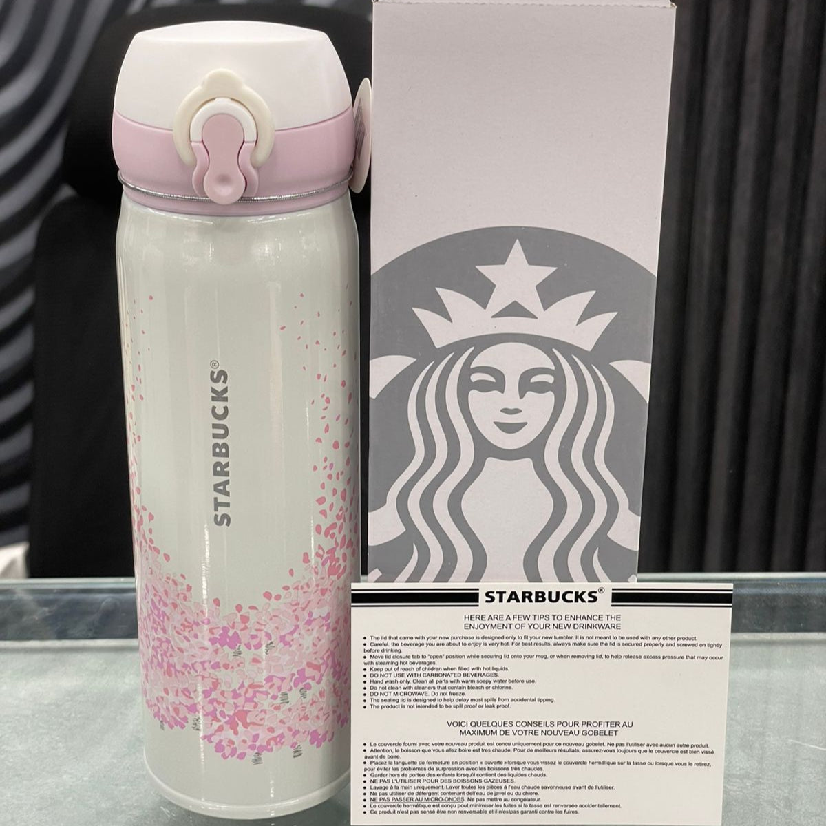 SB Insulated Tumbler - White & Pink - 420ml