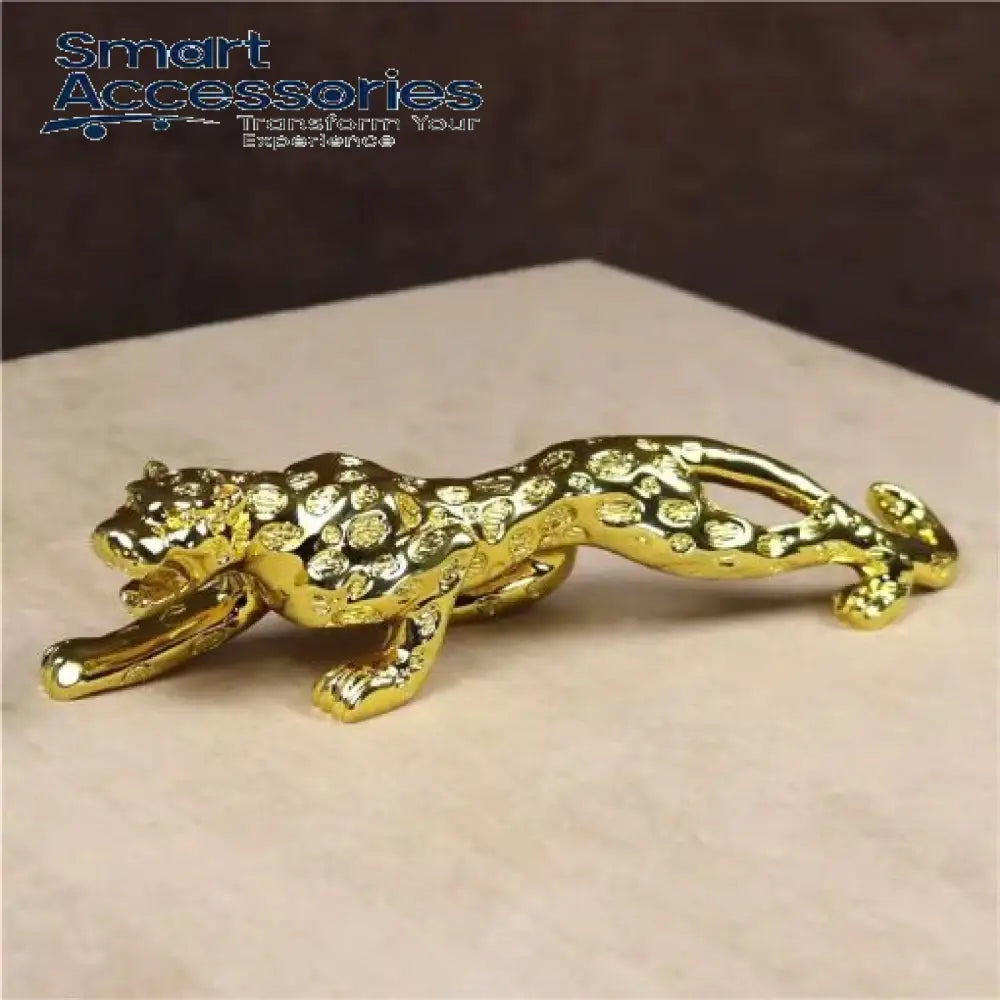 Creative Golden Metal Leopard Statue