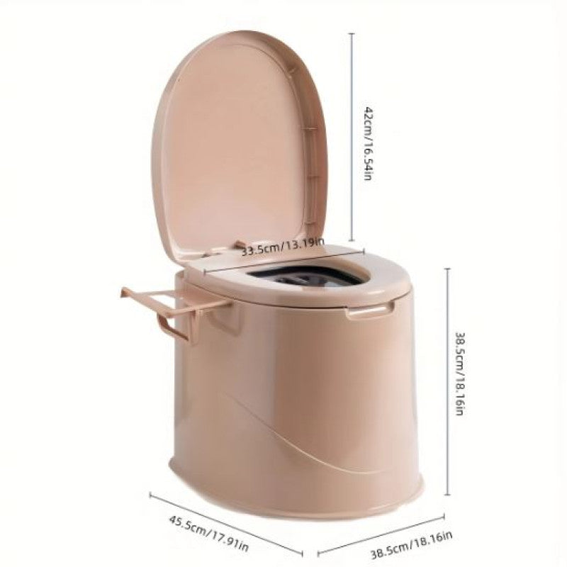Portable Toilet with Lid with Paper Towel Holder, Travel Toilet Compact Bucket Seat