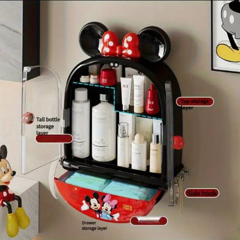 Mickey & Minnie Mouse No-Drill Wall-Mounted Cosmetic Organizer