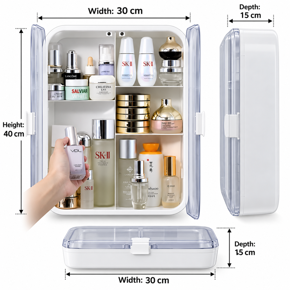 Double Door Wall Mounted Storage Shelf Organizer
