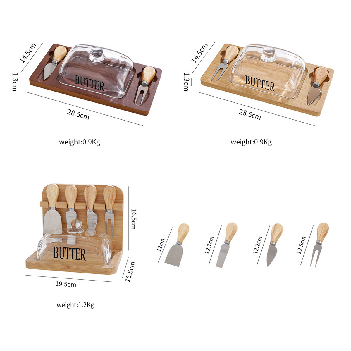 Glass Butter Keeper Box with Serving Set