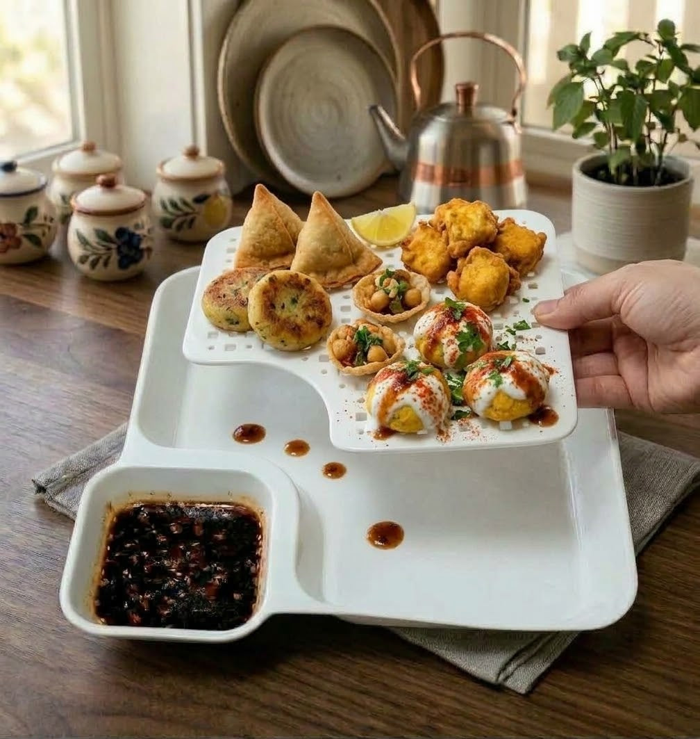 Snack And Dip Serving Platter Dish