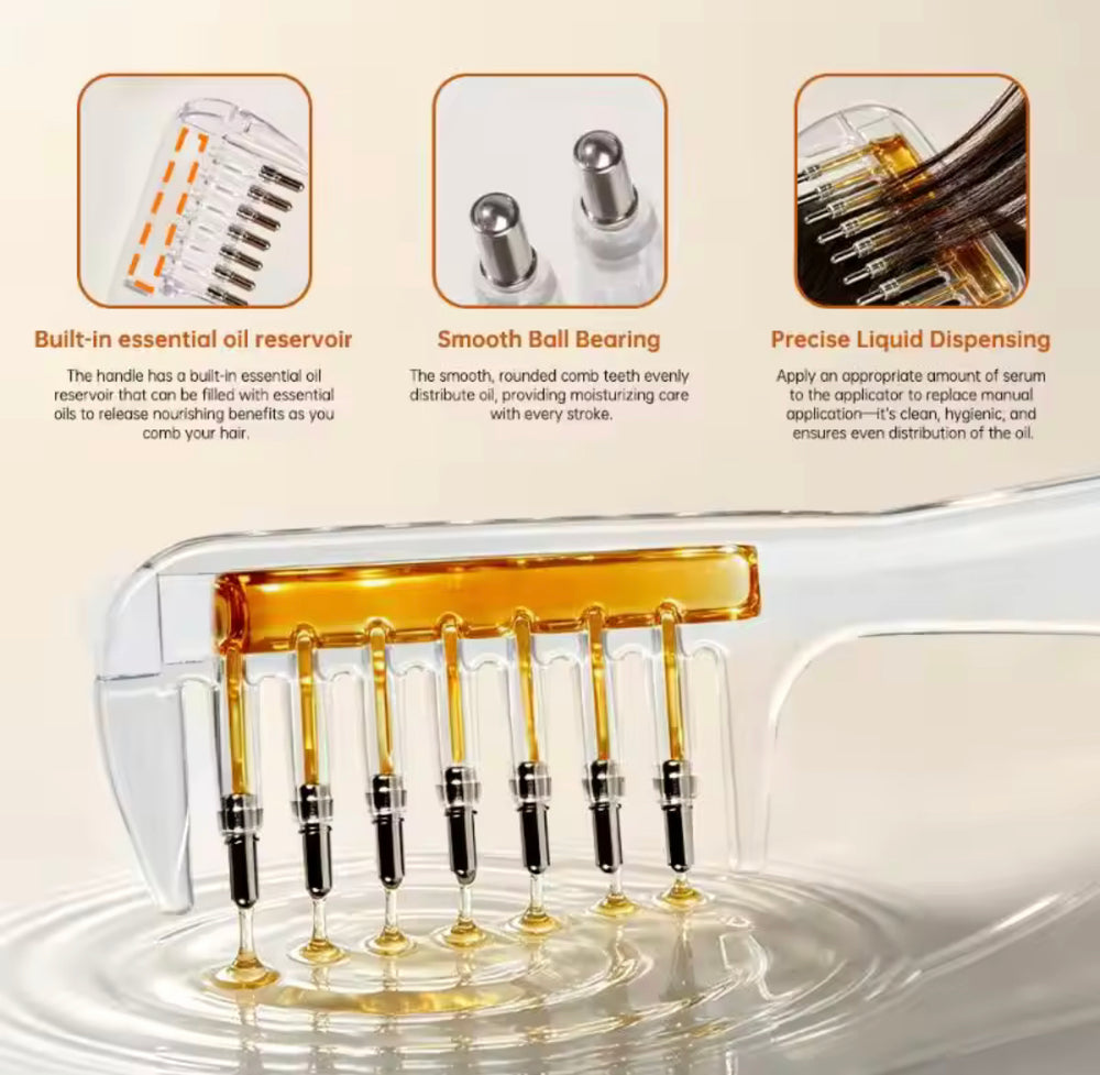 Hair Scalp Applicator & Massage Comb – Transparent, 15 cm