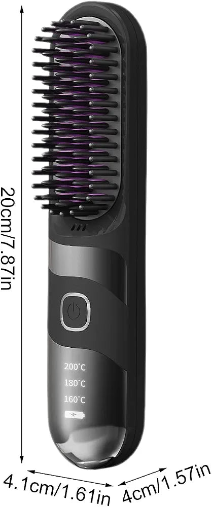 Portable Mini Electric Hair Straightener Brush