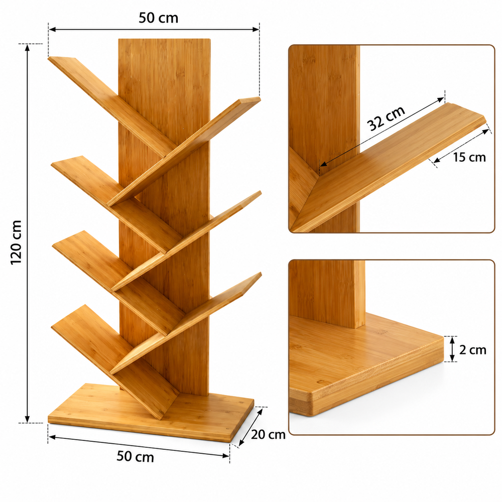 Wooden Decorative Book Organizer Shelf