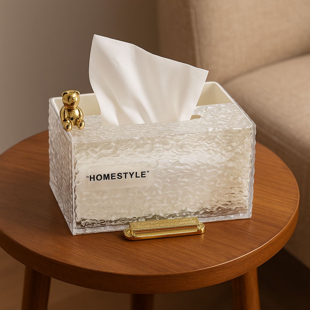 Acrylic Water Texture Tissue Box