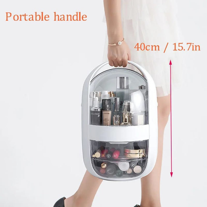 Portable Dustproof Luxurious Cosmetics Storage Organizer Box