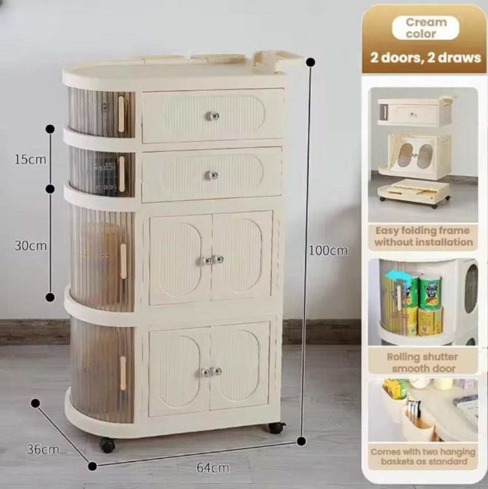 4 Tier Premium Quality Freestanding Storage Trolley Organizer With Wheels