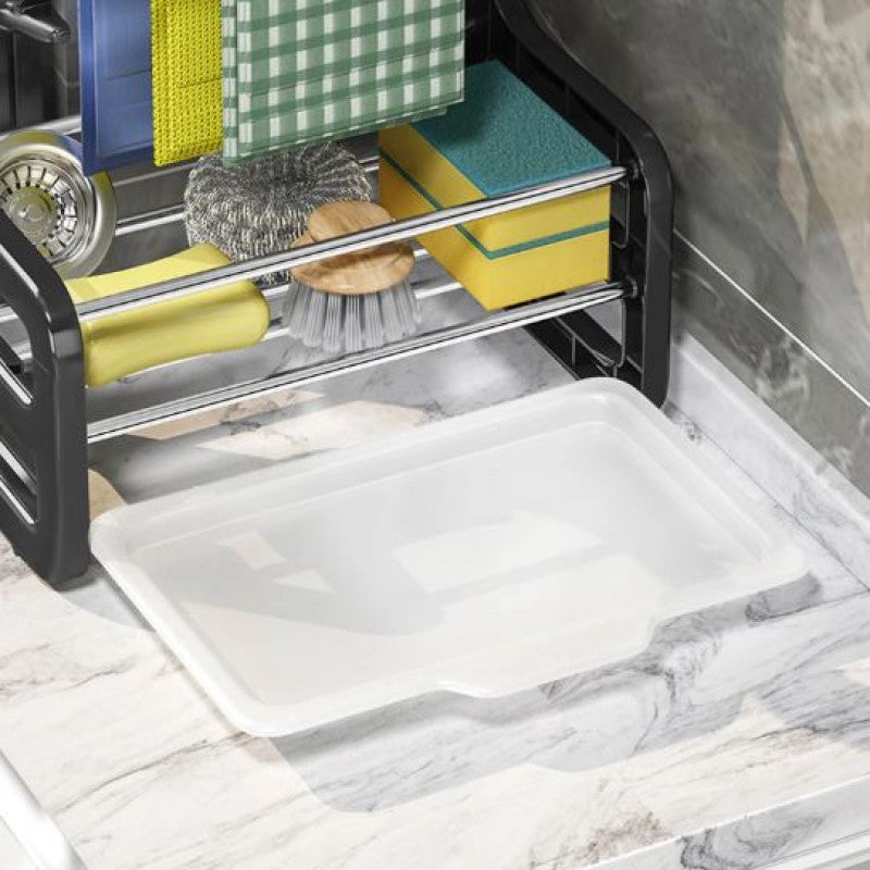 Kitchen Sink Sponge Holder and Dish Cloth Drain Rack
