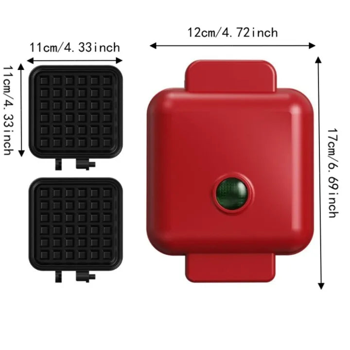 Non-Stick Mini Electric Waffle Maker (600W)