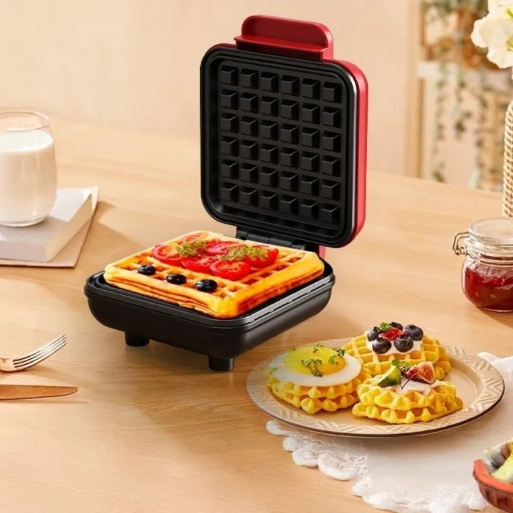 Non-Stick Mini Electric Waffle Maker (600W)