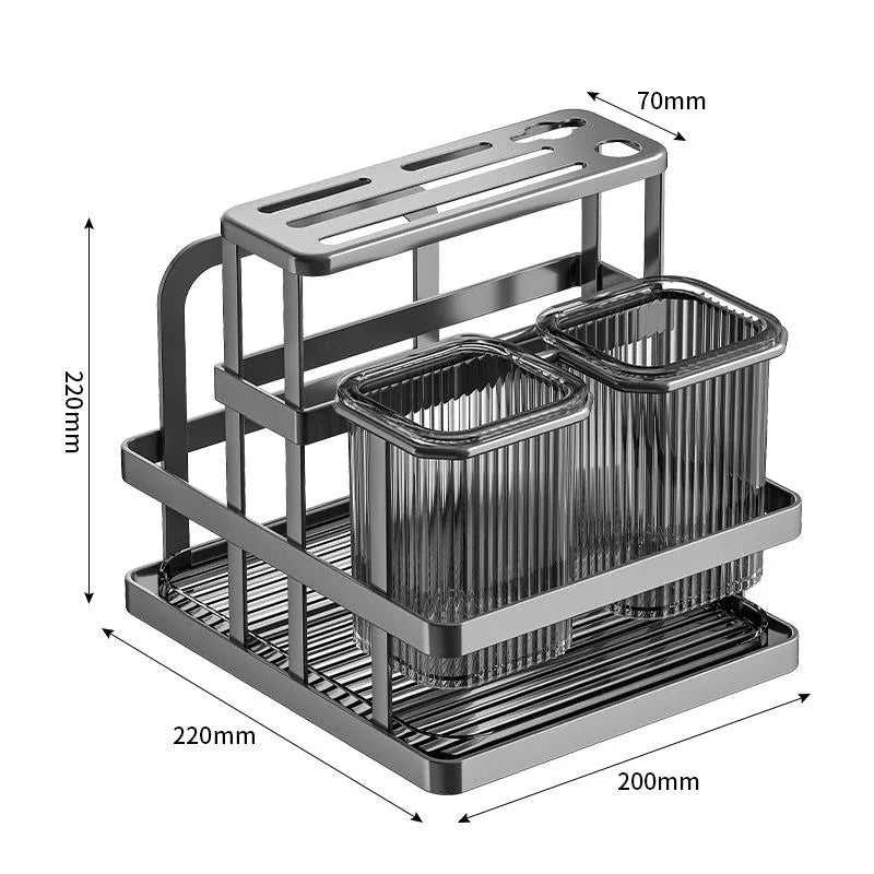 Multifunctional Kitchen Knife Holder and Utensil Organizer Rack