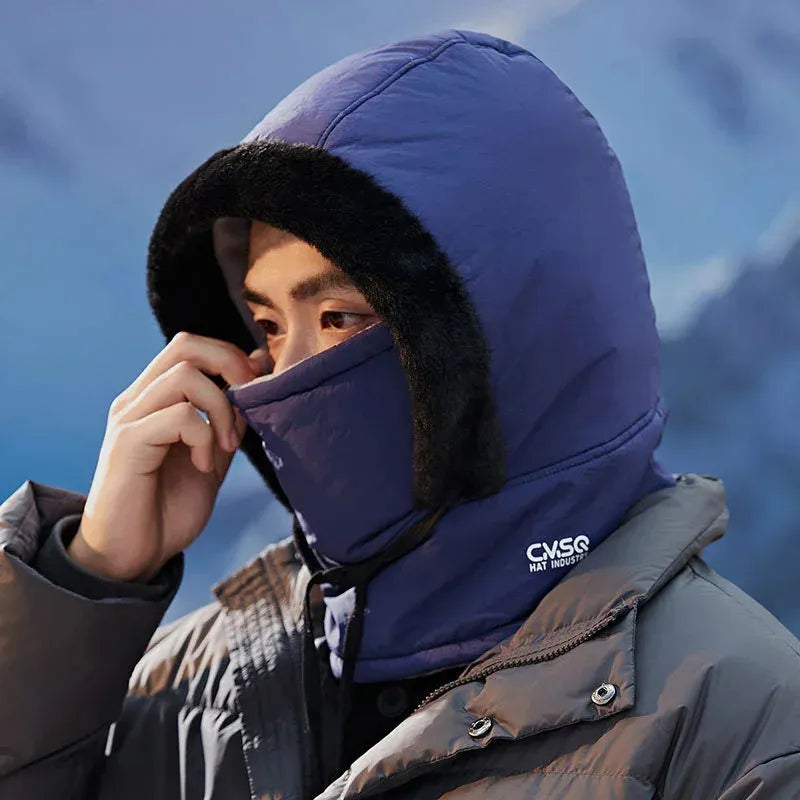 3-In-1 Thickened Fleece Winter Hat with Face Mask and Hood