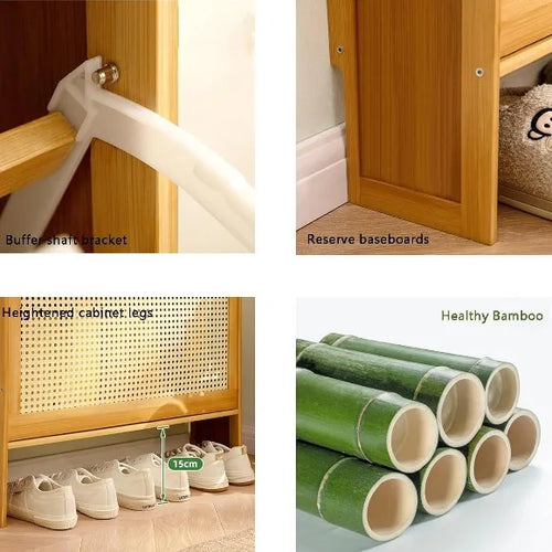 3-Tier Bamboo Wooden Multifunctional Storage Cabinet