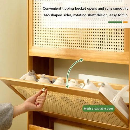 3-Tier Bamboo Wooden Multifunctional Storage Cabinet
