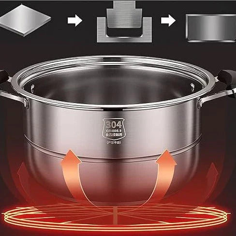 Steamer pot, Soup pot, Hot pot stainless steel
