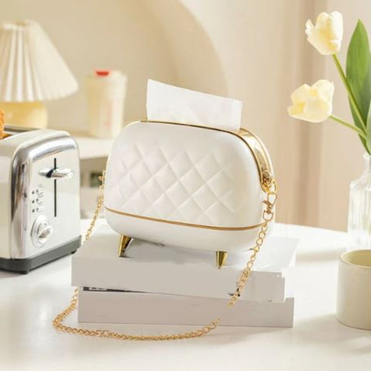 Creative Plastic Tissue Storage Box with Spring Holder