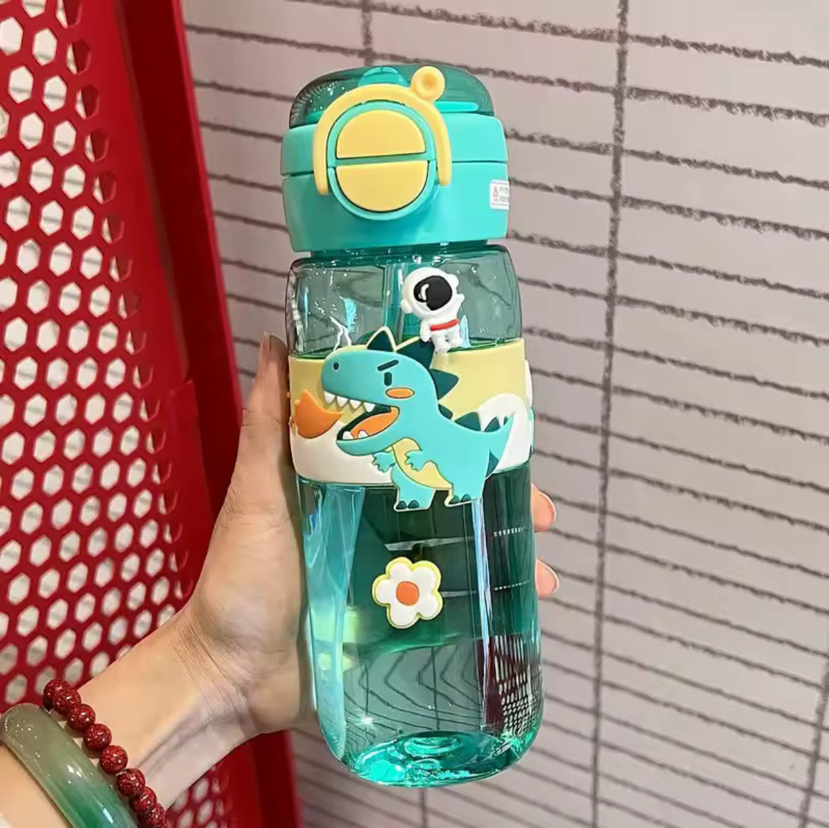 600ml School Cute Water Bottle with Straw for Kids Chilrdren Sports Outdoor Cup