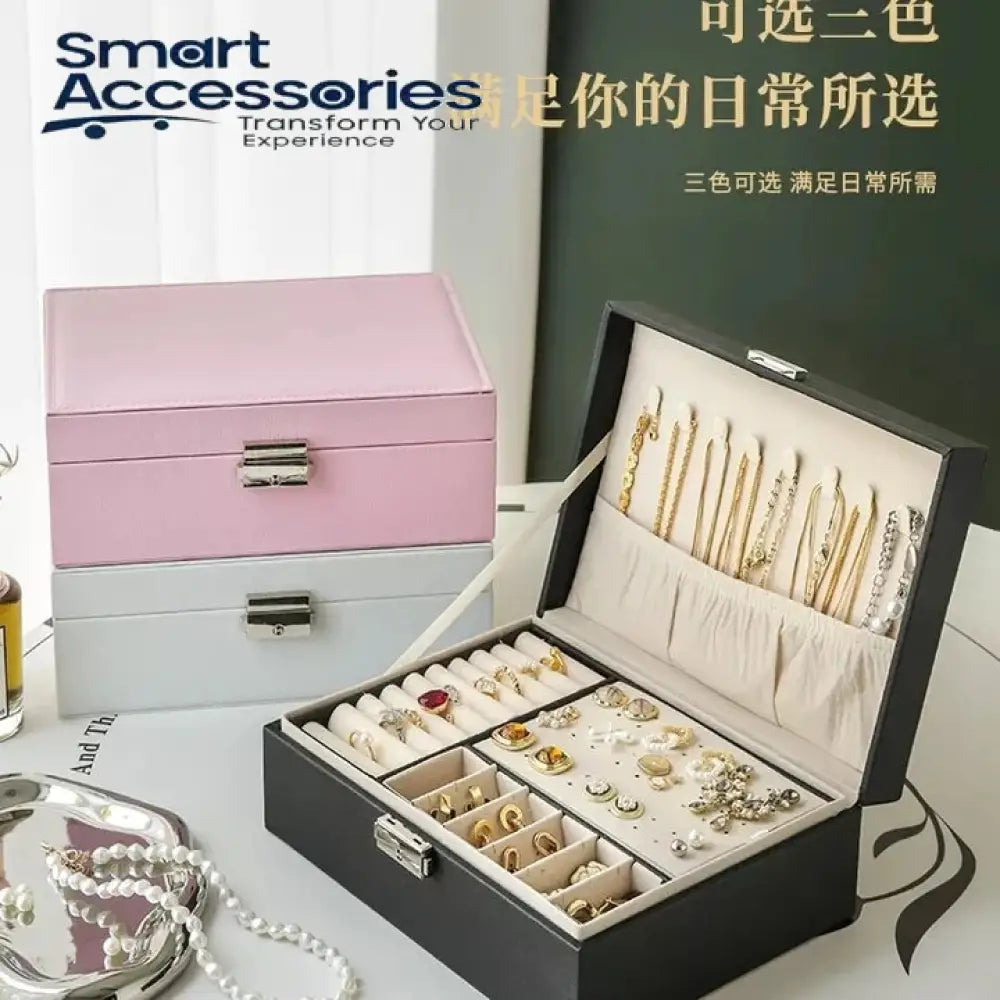 2 Layer Leather Jewelery Organizer