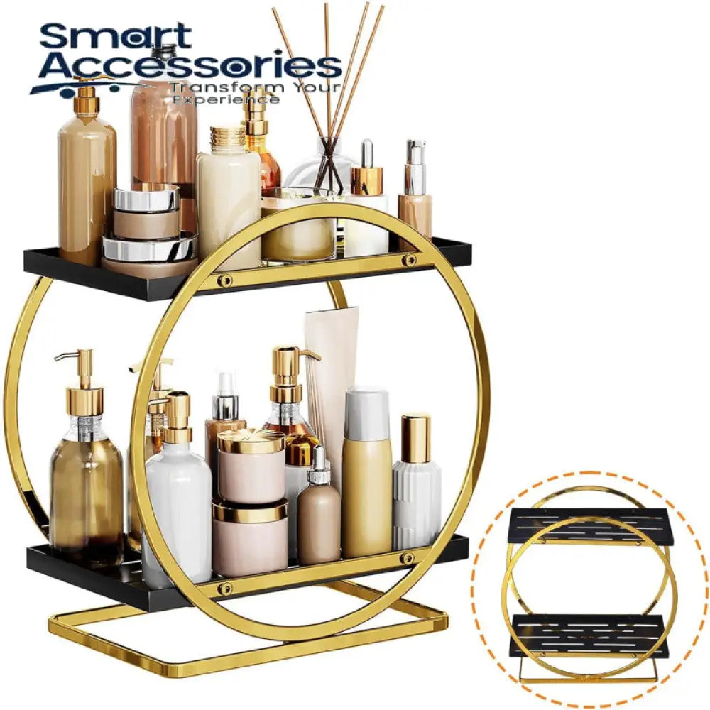 2 Tier Metal Perfume Skincare Cosmetics Organizer Rack