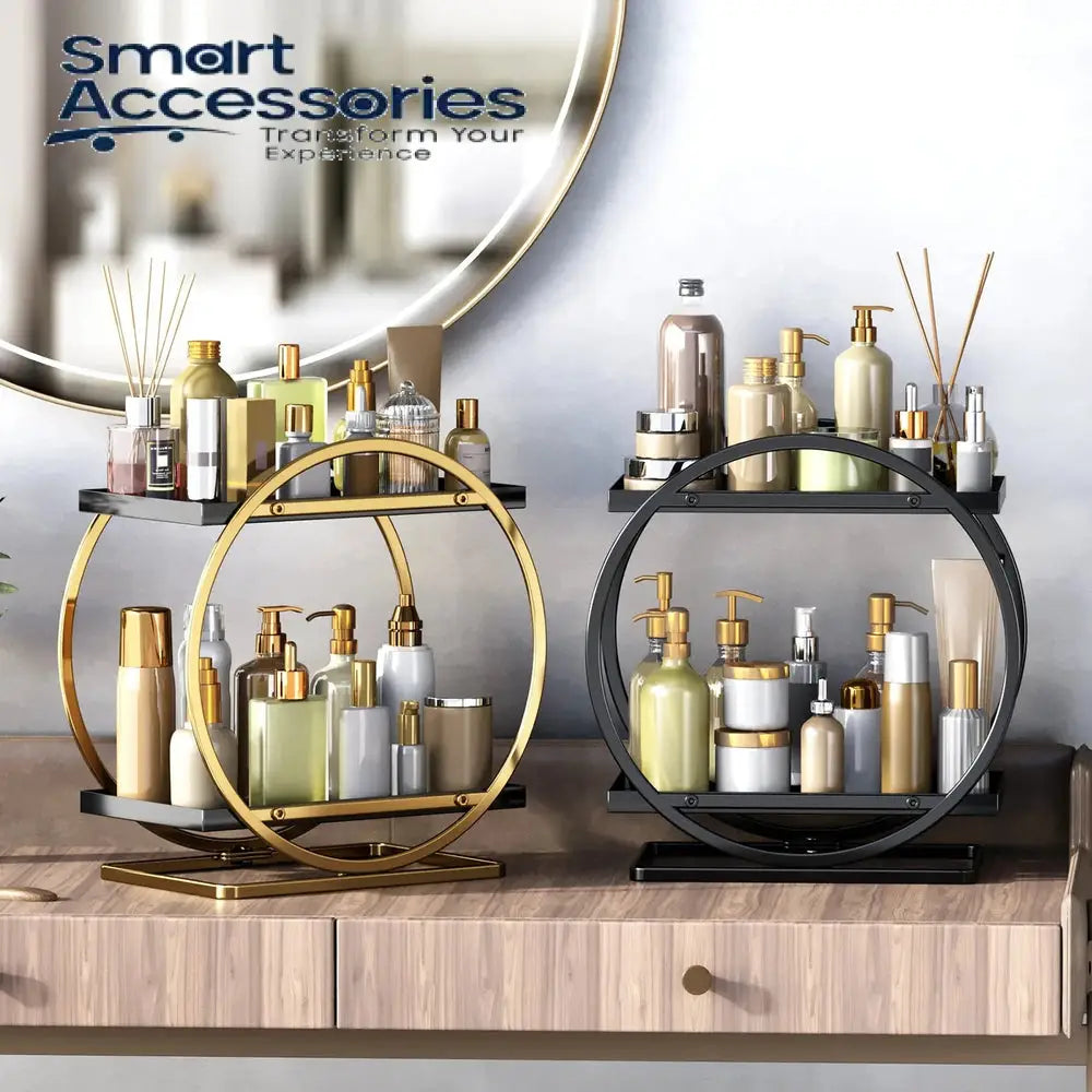 2 Tier Metal Perfume Skincare Cosmetics Organizer Rack