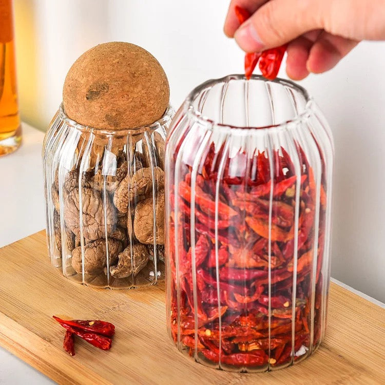 Pack of 3-Cork Lid Storage Jars