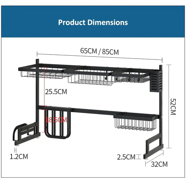 Over The Sink Dish & Utensils Drying Rack