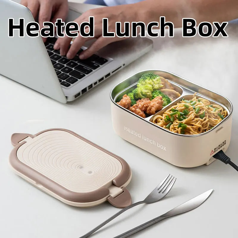 Electric Heated Lunch Box With No Water Injection,304 Stainless Steel,Plug-In Insulation,For Office Workers,Constant Temperature