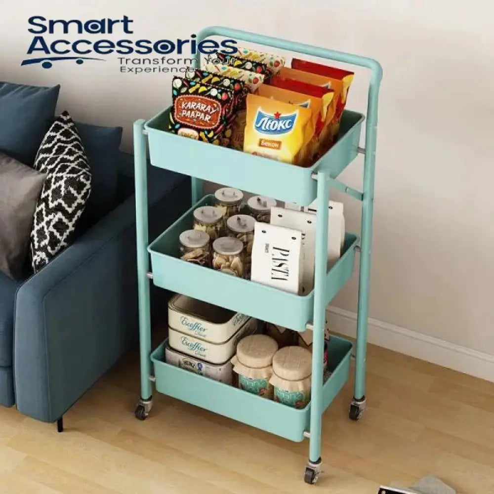 3 Layer Portable Folding Kitchen Bathroom Storage Rack