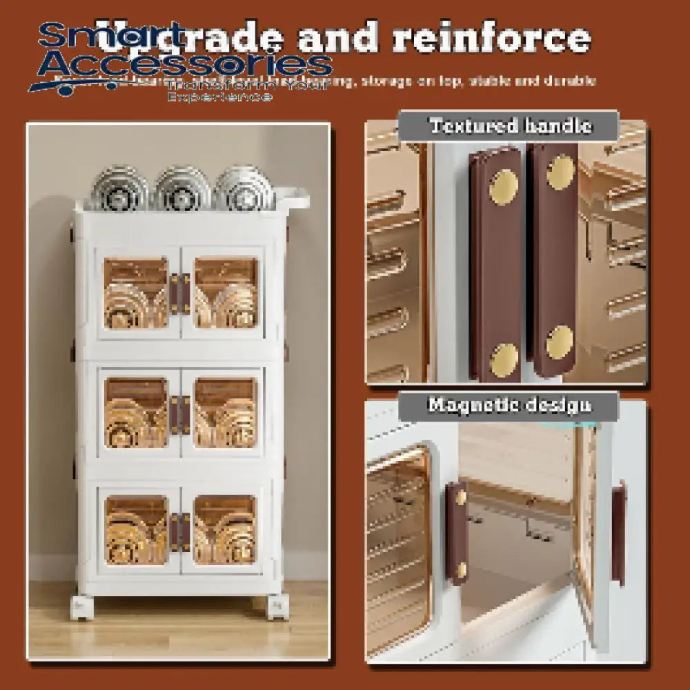 3 Levels Kitchen Trolley With Handles