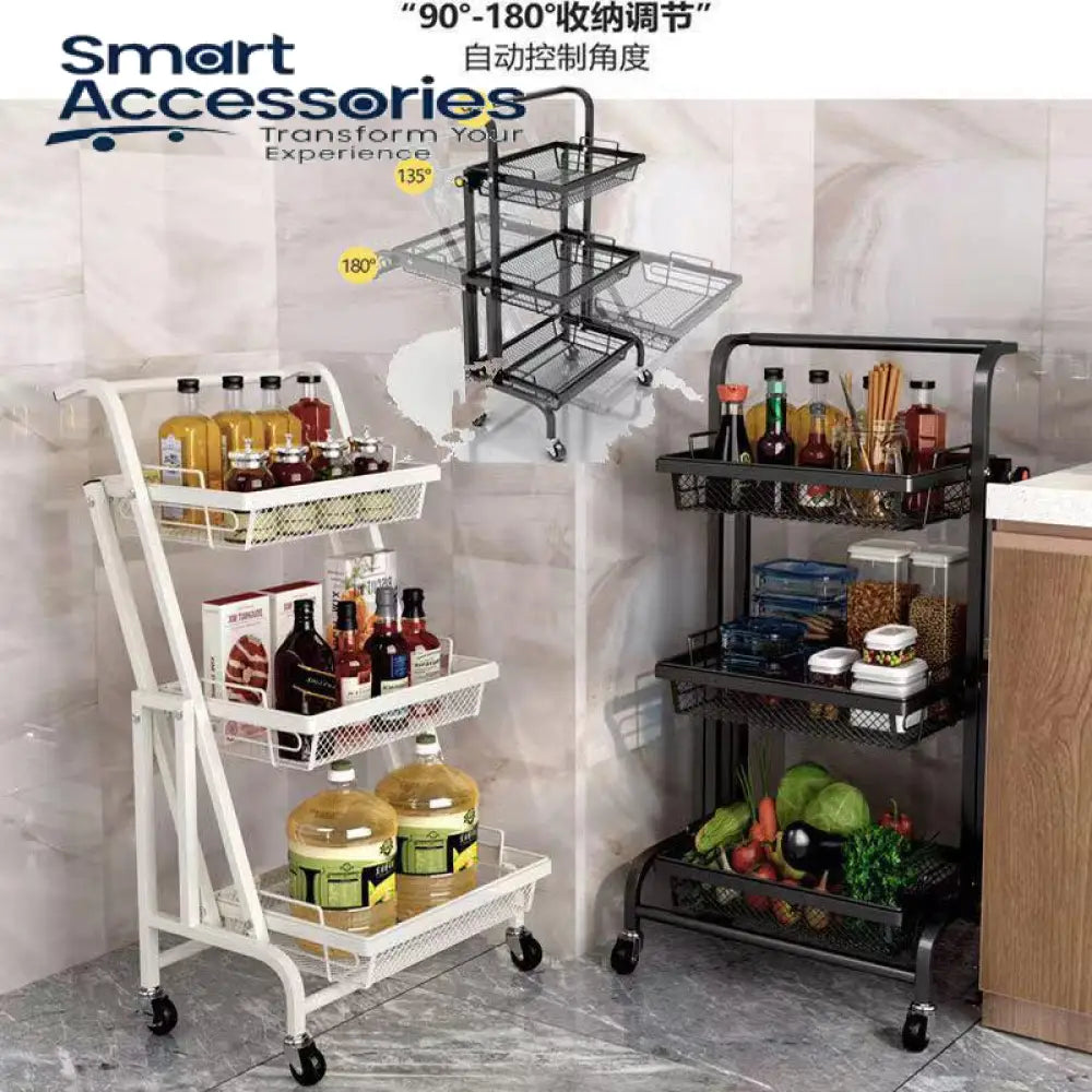 3-Tier Kitchen Fruits And Vegetables Folding Storage Rack