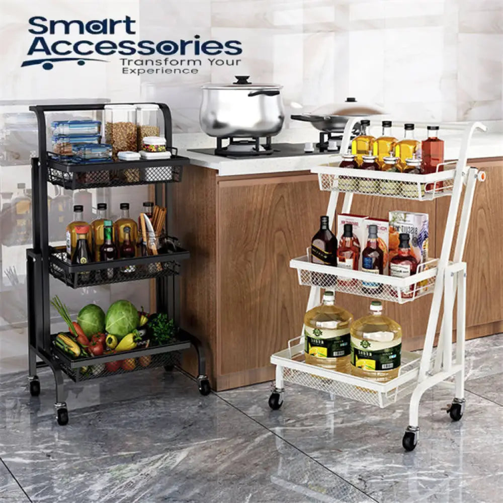 3-Tier Kitchen Fruits And Vegetables Folding Storage Rack
