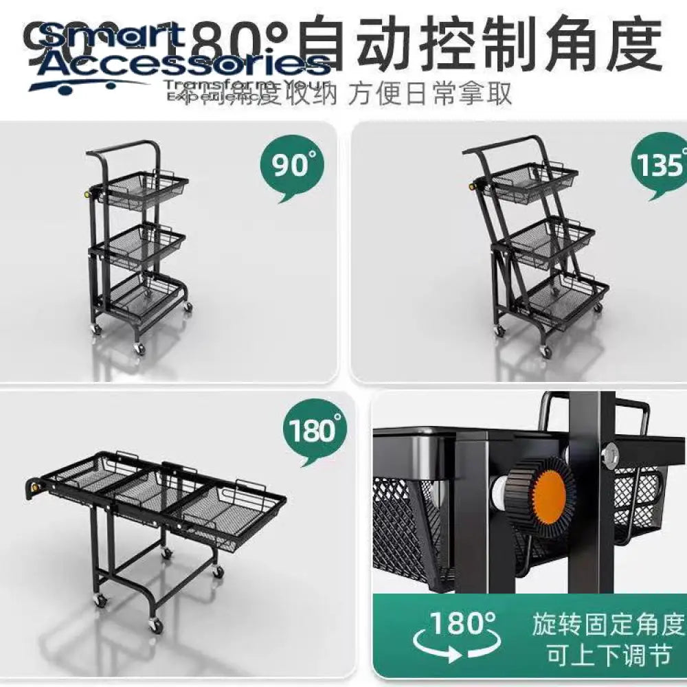 3-Tier Kitchen Fruits And Vegetables Folding Storage Rack