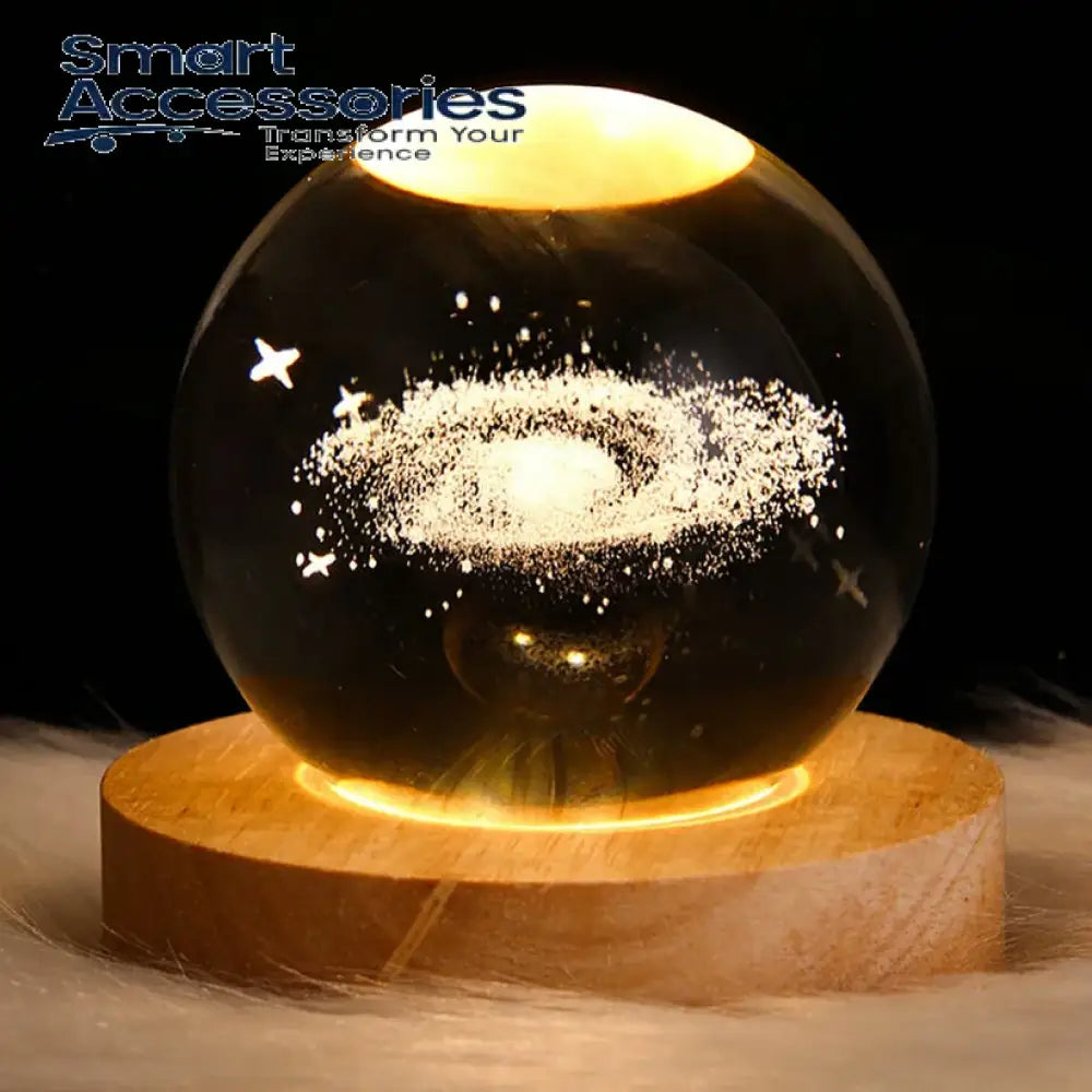 3D Crystal Lights Lamp Glowing Planetary Galaxy Night Light