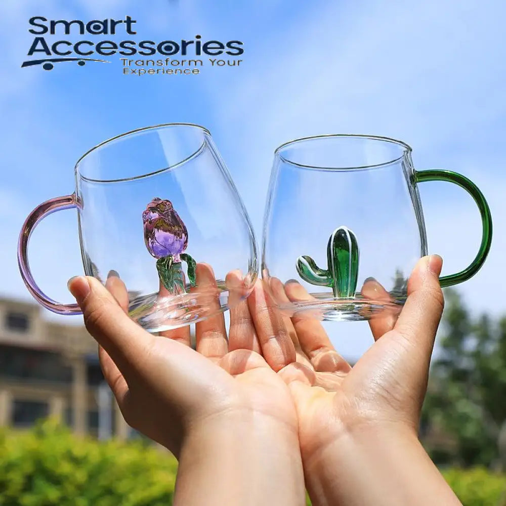 400Ml Creative 3D Glass Mug Cute Cartoon Animal Cup With Handle Coffee Milk Tea