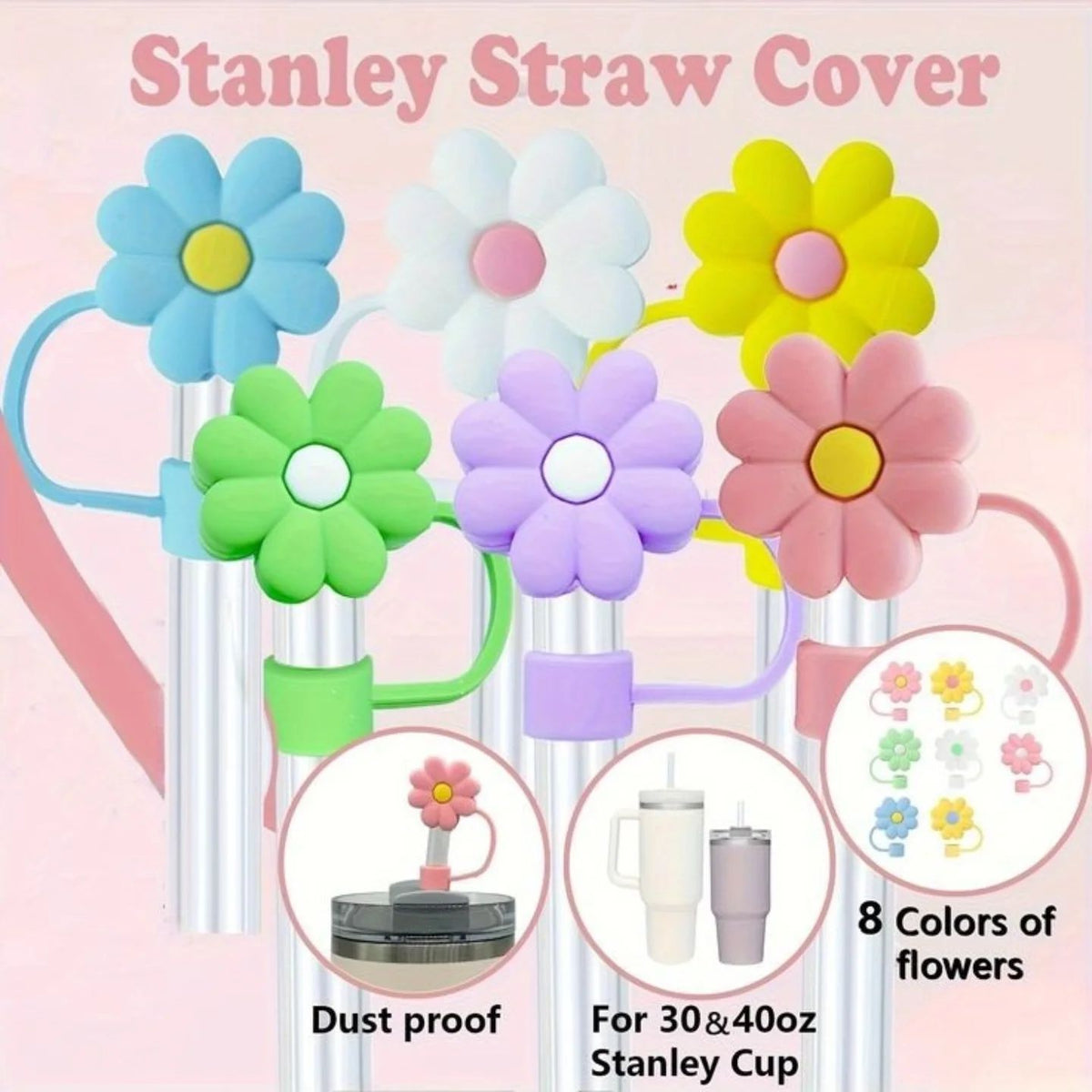 Bow Cover Cap for Stanley Cup - flower