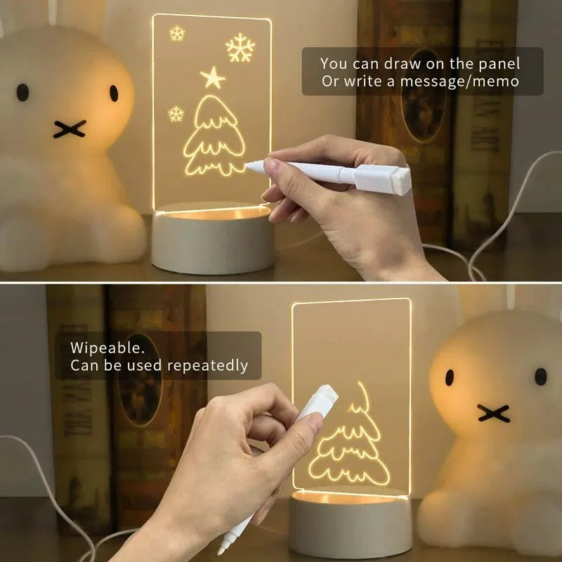 GlowWrite LED Message Board – Rewritable Night Lamp