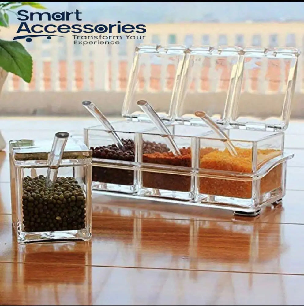 4Pcs Crystal Spice Box