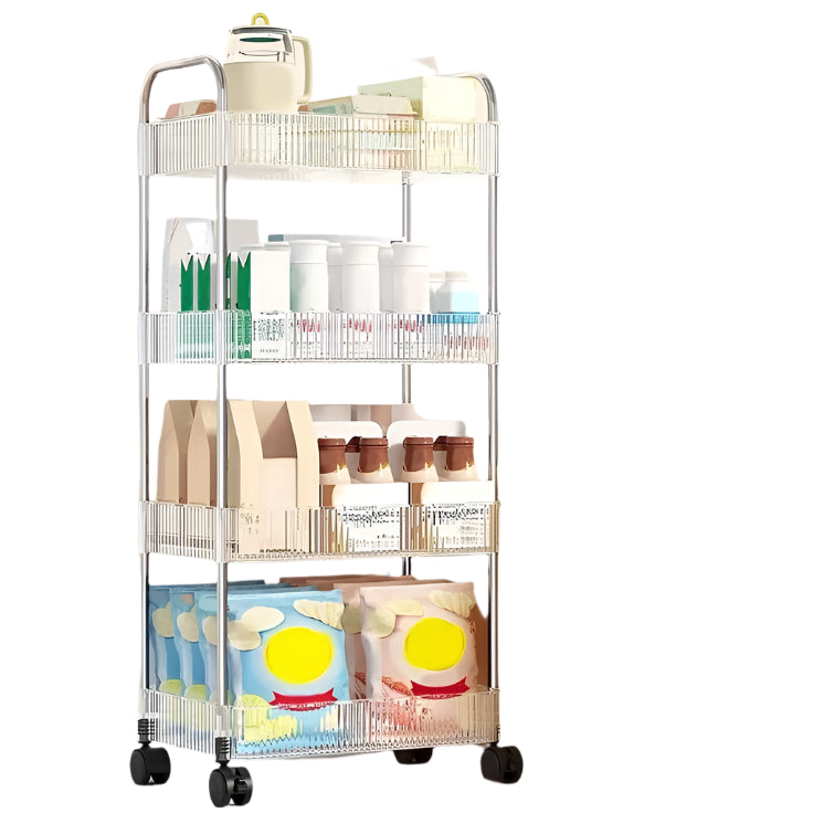 4 Tier Acrylic Multifunctional Kitchen And Bathroom Storage Trolley
