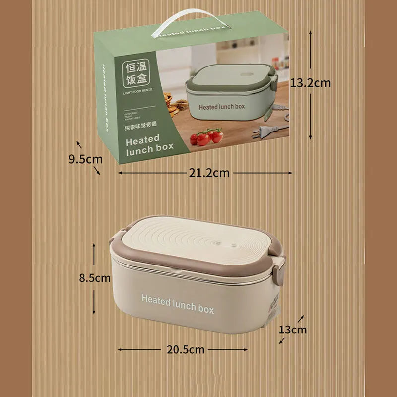 Electric Heated Lunch Box With No Water Injection,304 Stainless Steel,Plug-In Insulation,For Office Workers,Constant Temperature