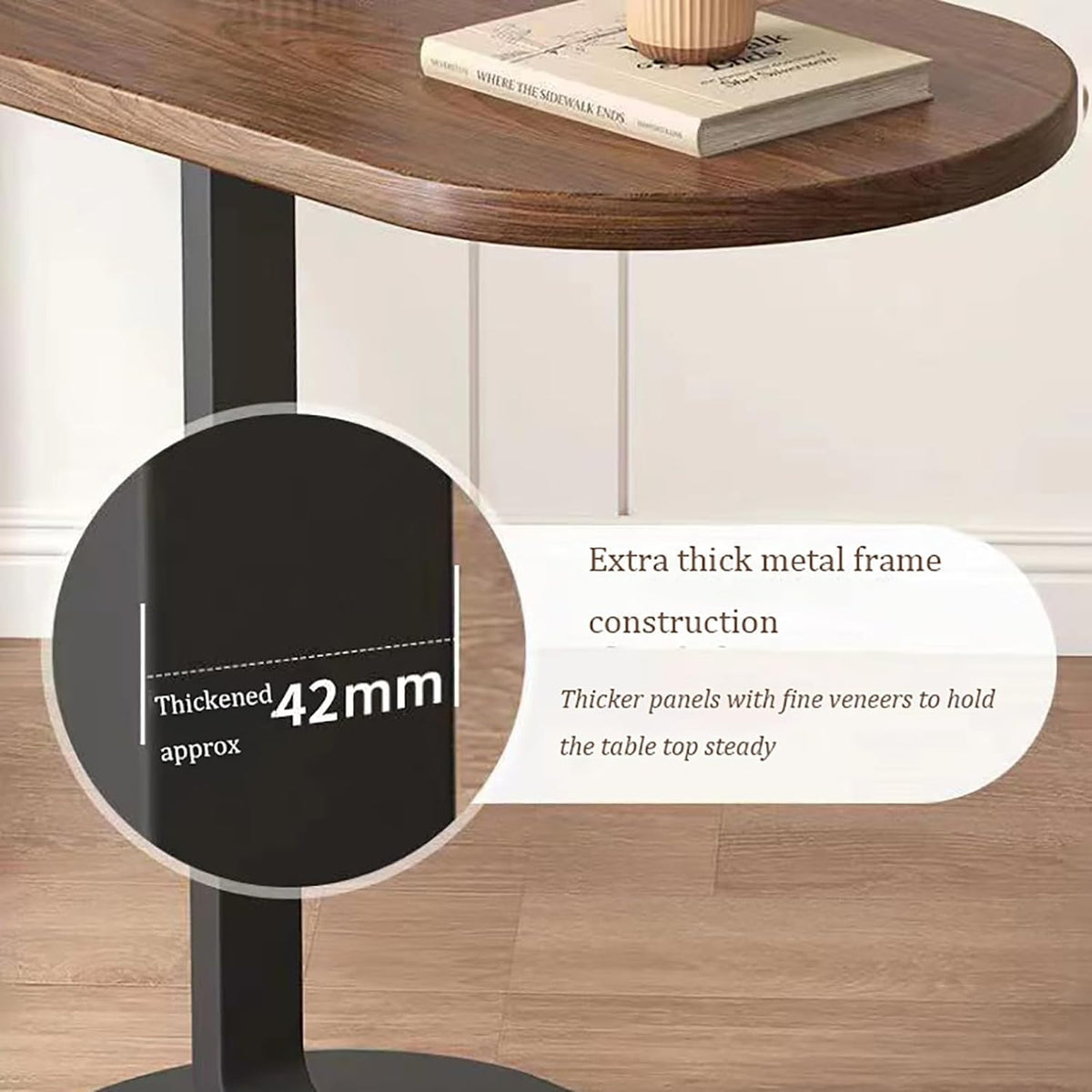 C-Shape Metal Base Coffee Table