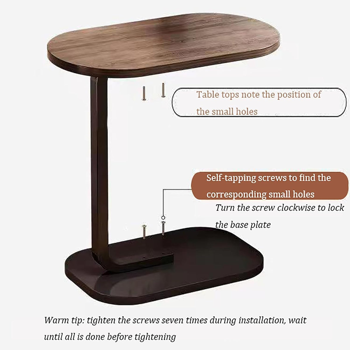C-Shape Metal Base Coffee Table