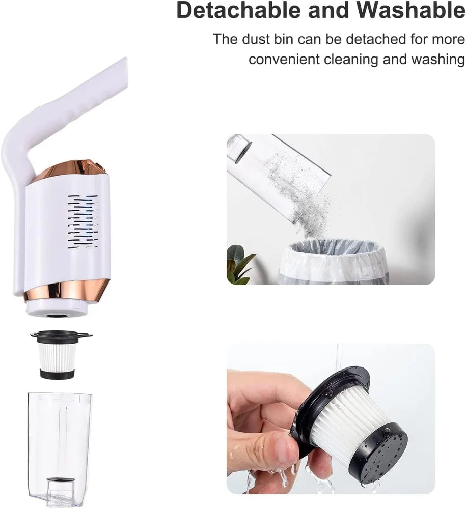 3-in-1 Cordless Vacuum Cleaner, 8500Pa USB Rechargeable