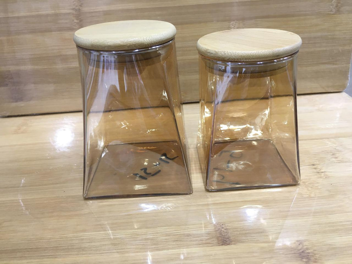 Premium Glass Storage Jar with Wooden Lid – Airtight